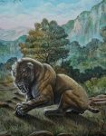Painting-180x100-prehistoricanimals-Smilodon-populator
