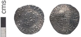 Post-medieval_coin,_a_silver_shilling_of_Elizabeth_I_(FindID_141178)