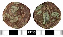 Roman_coin,_Worn_copper_sestertius_(FindID_431266)